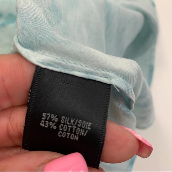 Lafayette 148 Blue Tie Dye Scoop Neck Silk Tank 4 - Picture 6 of 7